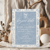 Bonjour Bebe Blue Toile French Boy Baby shower Kaart
