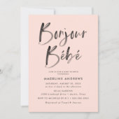 Bonjour Bebe Blush French Baby shower Kaart (Voorkant)
