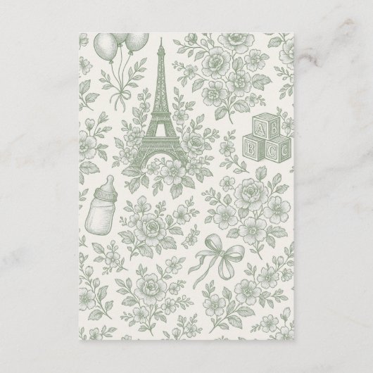 Bonjour Bebe Boeken voor Baby Sage Green French Jo Informatiekaartje (Achterkant)