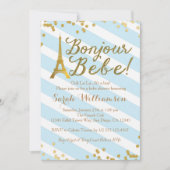 Bonjour Bebe Boy Baby shower Uitnodiging (Voorkant)