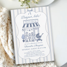 Bonjour Bebe Coffee Brunch Stofblauwe Baby Shower