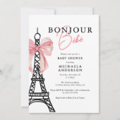 Bonjour Bébé Coquette Bow Paris Baby shower Kaart (Voorkant)