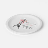 Bonjour Bébé Coquette Bow Paris Baby shower Papieren Bordje (Gekanteld)