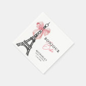 Bonjour Bébé Coquette Bow Paris Baby shower Servet (Hoek)