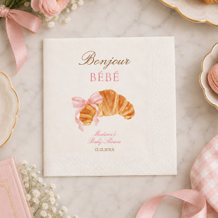 Bonjour Bébé Croissant Lint Franse Baby Shower Servet