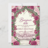 Bonjour Bebe eiffel tower French chic baby Shower Kaart (Voorkant)