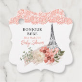 Bonjour Bebe Eiffel Tower Paris Baby shower Bedankjes Labels (Voorkant)