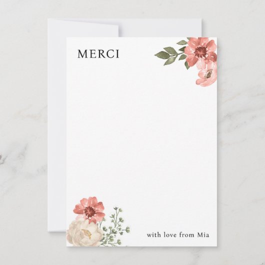 Bonjour Bebe Eiffel Tower Paris Baby shower Bedankkaart (Achterkant)