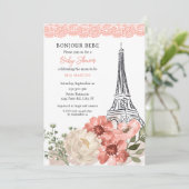 Bonjour Bebe Eiffel Tower Paris Baby shower Kaart (Staand voorkant)