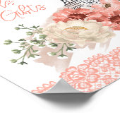 Bonjour Bebe Eiffel Tower Paris Baby shower Poster (Hoek)