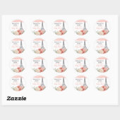 Bonjour Bebe Eiffel Tower Paris Baby shower Ronde Sticker (Vel)