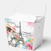 Bonjour Bebe Floral Eiffeltoren Parijs Baby shower Bedankdoosjes (Voorkant)