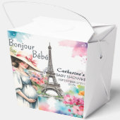Bonjour Bebe Floral Eiffeltoren Parijs Baby shower Bedankdoosjes (Achterkant)
