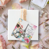 Bonjour Bebe Floral Eiffeltoren Parijs Baby shower Bedankjes Labels