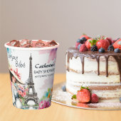 Bonjour Bebe Floral Eiffeltoren Parijs Baby shower Papieren Bekers