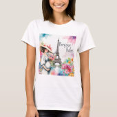 Bonjour Bebe Floral Eiffeltoren Parijs Moeder om t T-shirt (Voorkant)