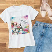 Bonjour Bebe Floral Eiffeltoren Parijs Moeder om t T-shirt