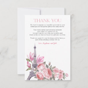 Bonjour Bebe Floral Frans Baby shower Bedankkaart