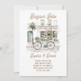 Bonjour Bebe Floral Frans Baby shower Kaart