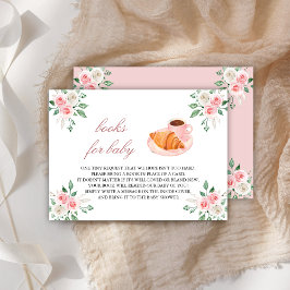 Bonjour Bebe Frans Café Roze Bloemen Boek Verzoek Informatiekaartje