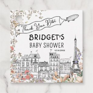 Bonjour Bebe Frans Genderneutraal Baby shower Bedankjes Labels