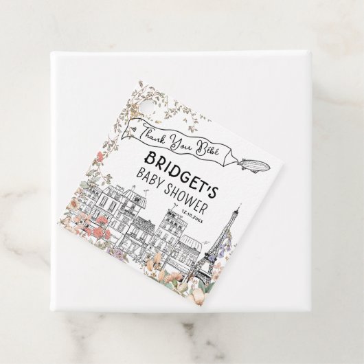 Bonjour Bebe Frans Genderneutraal Baby shower Bedankjes Labels (In situ)