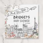 Bonjour Bebe Frans Genderneutraal Baby shower Bedankjes Labels (Voorkant)