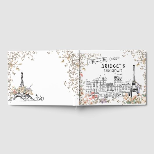 Bonjour Bebe Frans Genderneutraal Baby shower Gastenboek (Volledig)