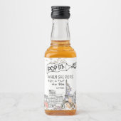 Bonjour Bebe Frans Genderneutraal Baby shower Likeurfles Etiket (Voorkant)