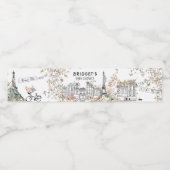 Bonjour Bebe Frans Genderneutraal Baby shower Waterfles Etiket (Enkel label)