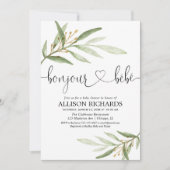 Bonjour Bebe Frans groen goud genderneutraal Kaart (Voorkant)