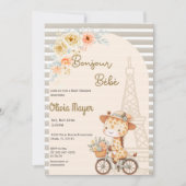 Bonjour Bebe Frans Parijs Giraffe Baby shower Kaart (Voorkant)