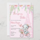 Bonjour Bebe Frans Parijse Olifant Baby shower Kaart (Voorkant)