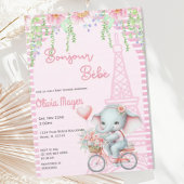 Bonjour Bebe Frans Parijse Olifant Baby shower Kaart