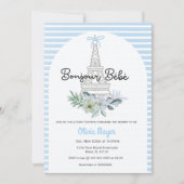 Bonjour Bebe Frans Paris Blue Boy Baby shower Kaart (Voorkant)