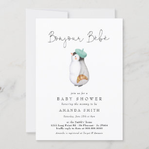 Bonjour Bebe Frans Pinguïn Neutraal Baby shower Kaart