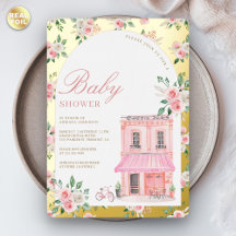 Bonjour Bebe Frans Roze Parijse Café Baby shower