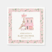 Bonjour Bebe Frans Roze Parijse Café Baby shower Servet (Voorkant)
