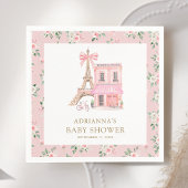 Bonjour Bebe Frans Roze Parijse Café Baby shower Servet