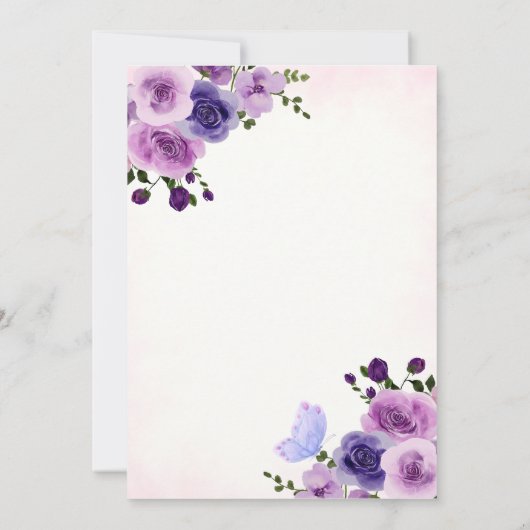 Bonjour Bebé Franse Eiffel Lavendel Vlinders Kaart (Achterkant)