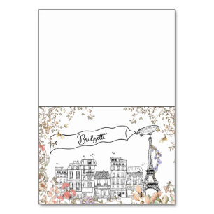 Bonjour Bebe Franse Gender Baby shower Place Card Kaart