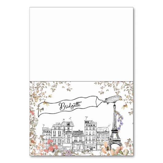 Bonjour Bebe Franse Gender Baby shower Place Card Kaart (Voorkant)