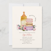 Bonjour Bébé Franse Macarons & Melk Baby shower Kaart (Voorkant)