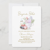 Bonjour Bébé Franse Macarons Melkthee Baby shower Kaart (Voorkant)