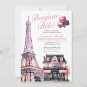 Bonjour Bebe Franse Parijse Café Baby shower Kaart (Voorkant)