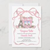 Bonjour Bebe Franse Parijse Café Baby shower Kaart (Voorkant)