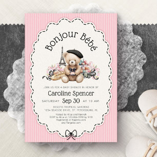 Bonjour Bebe Franse Paris Baby Shower Uitnodiging