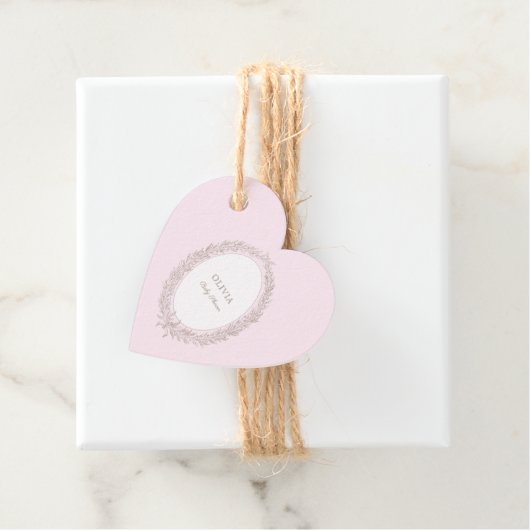 Bonjour Bebe Franse Patisserie Baby shower Roze Bedankjes Labels (In situ)