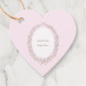 Bonjour Bebe Franse Patisserie Baby shower Roze Bedankjes Labels (Voorkant)