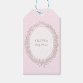 Bonjour Bebe Franse Patisserie Baby shower Roze Cadeaulabel (Voorkant)